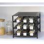 Spice Rack Organizer Kitchen Storage, Pantry Cabinet Organizer with Pull Out Spice Shelf, Holds 18 Jars