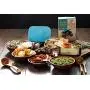 Edelstahltopf & Würgeteichbehälter mit Silikondeckel | Lunchbox | Bento Box | Stapelbare Lagerbox | Portionskontrolle für Snacks & Dressings | 2er Set/Blau
