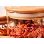 1 Pcs Transparent Glass Jar Glass Sealed Canister Food Storage Bottles Seasoning Jar With Bamboo Cover Kitchen Tools,220Ml-Bamboo