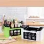 Kitchen Food Storage Jar Airtight Food Storage Seasoning Box Rack Set Combination Multi-Function Kitchen Storage Tool Storage Plastic (Color : Red)