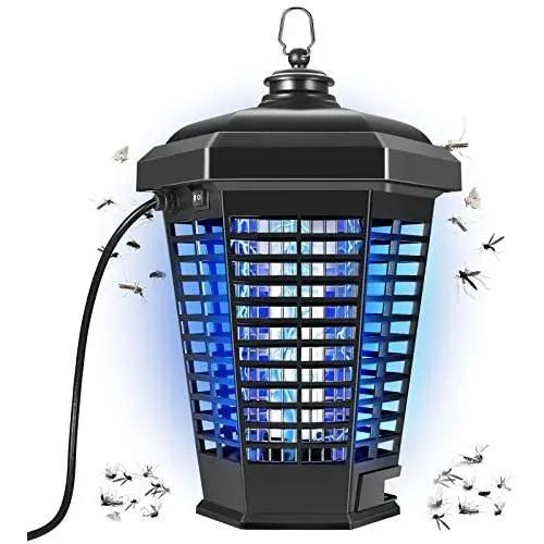 Elektrischer Mücken- und Insektentreiber, 4200V, Leistungsstarke Mückenfalle, für Innen- und Außenbereich, wasserdichte Mückenfackel für Patio, Garten, Zuhause (Schwarz)