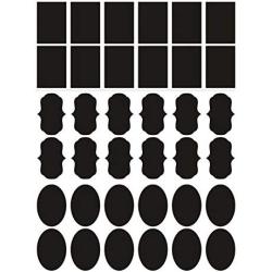 36 PCS 3 Style Removable Stick Chalkboard Labels Stickers for Kitchen Pantry Mason Jars Wine Glasses Wedding Decoration
