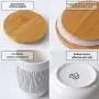 Récipient de conservation alimentaire 77L, 580 ml (19,59 fl oz) avec couvercle en bois hermétique - Pot de conservation en céramique à fond rond pour servir l'avoine, les biscuits, le café et bien plus encore. Récipient de conservation alimentaire 77L, 580 ml (19,59 fl oz) avec couvercle en bois hermétique - Pot de conservation en céramique à fond rond pour servir l'avoine, les biscuits, le café et bien plus encore.