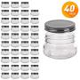 QAPPDA Mini Mason Jars Glass Canning Jars,5 OZ Jelly Jars With Regular Lids(Black) Small Jars for Honey,Jam,Favors,Baby Foods,Spice Jars 40 PACK