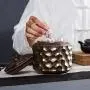Keramik Candy Jar mit Messing-Imitation, versiegelte Lebensmittelbehälter für Haushalt, Geschenke/getrocknete Früchte/Tee/Kaffeebohnen/Kräuter usw.