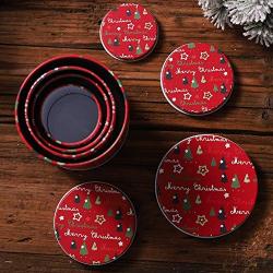 Kingkun Elegant 4Pcs/Set Round Shape Tinplate Empty Tins Storage Jar Containers Box for DIY, Dry Storage and Home Xmas Ornaments