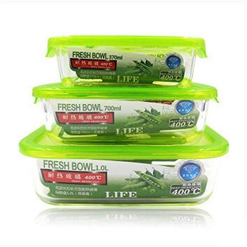 Kitchen Food Storage Jar Airtight Food Storage Crisper Lunch Box Microwave Oven Applicable 3 Sets Of Storage Box moisture-proof multi-purpose