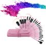 VANDER Makeup Brushes 24 Pieces Professional Makeup Brush Set Synthetic Kabuki Foundation Blending Blush Face Eyeliner Shadow Power Brushes Liquid Cream Concealer Lip Cosmetics Brushes Kit (Pink)