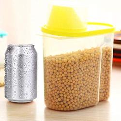 Large Kitchen Food Storage Box Plastic Cereal Dispenser Container Plastic Sealed Multigrain Jars with Lid (F)