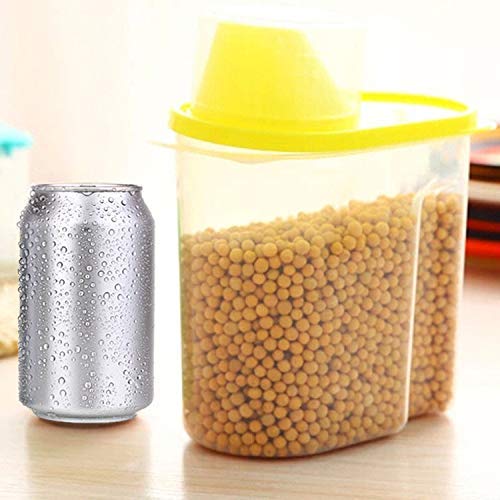 Large Kitchen Food Storage Box Plastic Cereal Dispenser Container Plastic Sealed Multigrain Jars with Lid (F)