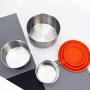 E-House 3Pcs Kitchen Storage Containers Meal Prep Food Containers Set Dry Goods Storage Jars 100/220/400ml Stainless Steel Bowl Fresh Crisper Sealed Lunch Food Box with Lid