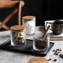Glass Sealed Can with Bamboo Cover Tea Snacks Storage Jars Coffee Beans Storage Tank Home Kitchen Food Container,S