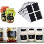 Chalkboard Labels for Spice Jars Mason Containers Food Stickers Storage Organize Your with Labeling Peel Stick Black Complete to Decorate Removable 36 Pcs/Set Fancy Frame Shape Reusable Waterproof.