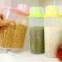 Enregneur de Riz IETONE, Grand, Plastique BPA-Free, Récipients de Conservation Alimentaire Cuisine avec Capuchon Mesuré, Jeu de 3, Rose, Vert et Jaune