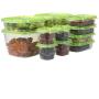 Home Basics 12 Piece Plastic Food Storage Container Set with Vented Plastic Lids, Green