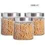 Round Glass Storage Jar With Sealed Silicone Ring, Kitchen Food Container, Storage Jam/Honey/Coffee/Preserves