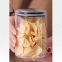 Sealed jar glass Transparent Moisture proof Household Glass bottle storage jar Storage tank Storage bottle Multiple sizes (Size : 1500ml)