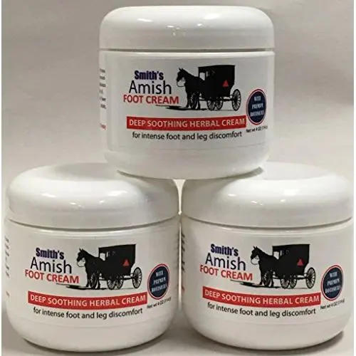 Smiths Amish Foot Cream Deep Soothing, Calming to Feet and Legs 3 Pack Smiths Amish Foot Cream Deep Soothing, Calming to Feet and Legs 3 Pack
