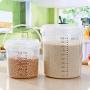 HOMELUNY Set of 4 With Hand Plastic Rice Bucket Moisture Proof 10KG Kitchen Rice Storage Jars for Candy, Cookie, Rice, Sugar,Flour,Snacks Keeping Food Dry & Fresh