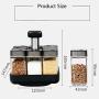 WANGLXST Airtight Glass Rotating Seasoning Bottle, Creative Spice Jar Set, Food Storage Jar Clear Glass Seal, Coffee, Spice Container, Kitchenware Box, Black