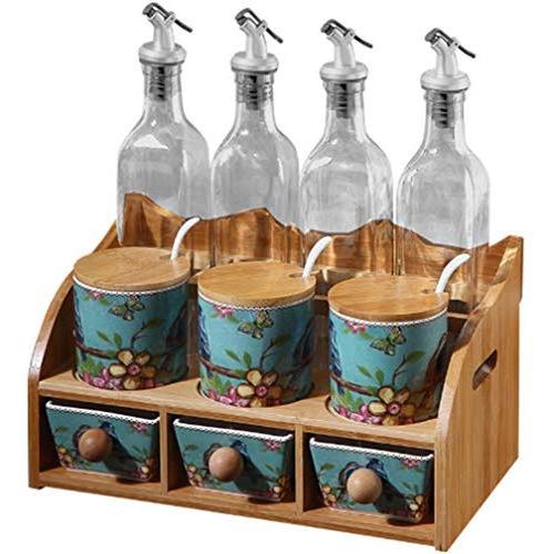 Mini Spice Jars Ceramic Spice Box Set Creative Home European Double Layer Spice Jar
