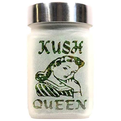 Twisted420Glass Kush Queen Stash Jar - Smell Resistant with Airtight Seal, Perfect Size Xmas Gifts & Herb Storage