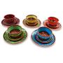 Cactus Canyon Ceramics Spanish Terracotta 5-Piece Small Dinner Plate Set (European Size), Multicolor