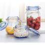 Sealed Storage Jar Food Grains Blue Transparent Glass Bottle With Buckle Tea Coffee Seal Storage Cans DELICATEWNN (color : 500ml, Size : 1 piece)
