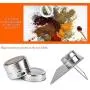 DELIGHTSHOP19 Magnetic Spice Tins Stainless Steel 6Pcs Storage Container Jars Trestle Rack Kitchen Seasoning Organization Cabinet