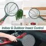 Aufladbarer Fliegenfänger Schläger Handheld mit Zeitschalter, LED-Licht, USB-Aufladung, für Moskitos, Fliegen, Indoor/Outdoor (Grün)