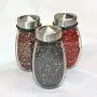 Ensemble de 6 Pots à Condiments en Verre Jeerbly, Petites Boîtes de Rangement pour Épices avec Couvercles Hermétiques et Râtelier Tournant Accessoires de Cuisine pour Camping Extérieur Barbecue