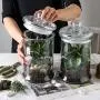 Ensemble de 2 bocaux apothécaires en verre de 0,7 gallons (2,3 litres) avec couvercle en boule, 16,5 x 28,5 cm.