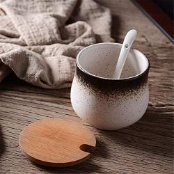 Vintage Ceramic Seasoning Jar With Lid Spoon Kitchen Simple Snacks Storage Tank Nordic Coffee Tea Storage Can Condiment bottles (Color : 3)