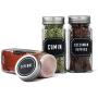 Certified Chef Set of 12 Spice Jars with 120 Spice Labels 24 Specialized Inserts and Stainless-Steel Lids