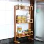 Refrigerator Organizer Rack, Rack Fridge Bamboo Kitchen Holder Kitchen Storage Wrap Rack, Refrigerator Shelf Storage, Refrigerator Side Storage Shelf for Spice Jars Rack Shelf Storage Hanger