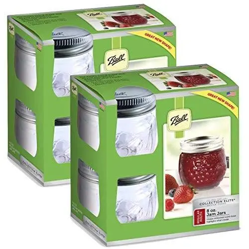 Ball Collection Elite Half-Pint 8 oz Regular Mouth Jam Jars (8-Count)