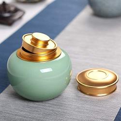 Solid Ceramic Tea Box Sealed Spice Food Jar Portable Travel Storage Tank Creative Dried Fruit Can Coffee Canister Office Teaware Condiment bottles (Color : D)