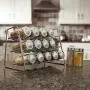 3-stufige Gewürzregal Organizer von Sorbus mit 15 Glas-Gewürzflaschen, ideal für Arbeitsflächen, Schränke, Küche, Esszimmer, Vorratskammer Aufbewahrung