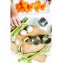 Stainless Steel Magnetic Spice Jars - Bonus Measuring Spoon Set - Airtight Kitchen Storage Containers - Stack on Fridge to Save Counter & Cupboard Space (Set of 24 PCS - Gray)