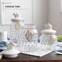 Cool Lemon Glass Rabbit Swan Food Storage Containers with Ceramic Lids Ornaments Candy Snack Tank Jar Containers Storage Canister Lidded Cookie Jar Decorative Jar Seal Can for Home Decoration