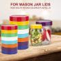 Macddy Colored Wide Mouth Round Plastic Mason Jar Lids, 16 Pack Food-Grade Recyclable Plastic Storage Caps for Mason, Canning Jars - Anti-Scratch Resistant Surface first-rate