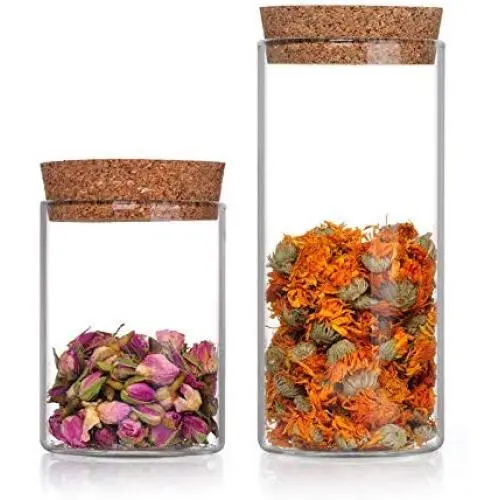 Yl Ly Cork Glass Sealed Storage Tank Moisture-Proof Transparent Berry Candy Snack Cylindrical Storage Bottle Large Yl Ly Cork Glass Sealed Storage Tank Moisture-Proof Transparent Berry Candy Snack Cylindrical Storage Bottle Large