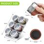 Magnetic Spice Tins, 12 Spice Jars, Organizer Storage with Spice Labels, 3 Colors Condiment Container, Clear Lid Kitchen Condiment Holder, Measuring Spoons & Sift Pour