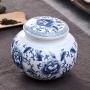 White Porcelain Landscape Pattern Tea Cans Ceramic Sealed Tea Canister Food Storage Jar Coffee Beans Nut Tea Caddy,B