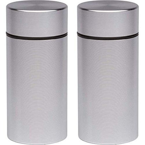 2X 1/4th Stash Jars Aluminum Airtight Smell Proof Container (Silver) New Version