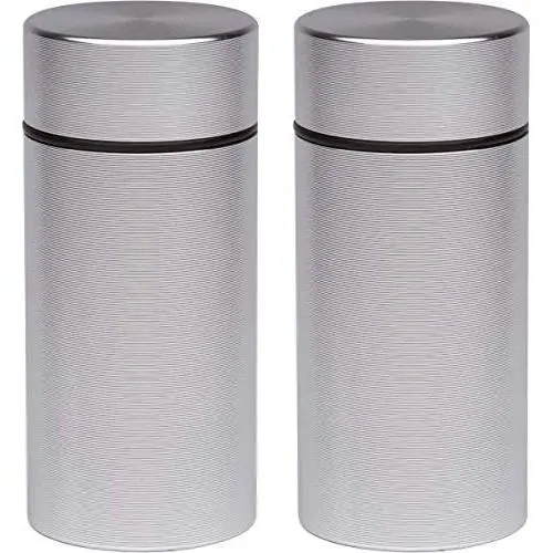 SRW1961 2 x Stash Jar Airtight Smell Proof Aluminum Herb Container SRW1961 2 x Stash Jar Airtight Smell Proof Aluminum Herb Container