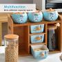 Food Storage Containers Set with Lids Airtight Bpa Free Large, Ceramic Pottery Cereal Containers Canister Cookie Jar for Kitchen Pantry Organization Candy Bulk, 8 Pieces (Color : Style-4)