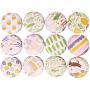 JKLcom Candy Tins Jars Cartoon Illustration Metal Tin with Lid Empty Round Metal Storage Tin Cans Jars Containers Travel Storage Tins,for Making Candles Candy Cookie DIY Cosmetics Ointment,12 Pack