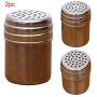 2pcs/set Magnetic Stainless Steel Seasoning Jar, Spice Bottle Chilli Shaker Condiment Storage Tin, Sugar Dredger Shaker with Perforated Top Holes, for Salt, Pepper, Herbs Or Seasoning(silver)