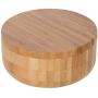 Lilys Home 2-in-1 Round Bamboo Container, Divided Spice Holder, Salt and Pepper Wooden Box with Magnetic Lock